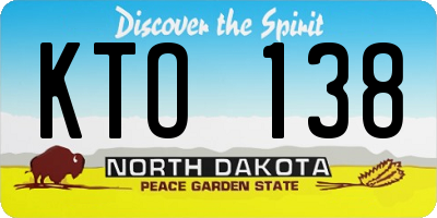 ND license plate KTO138