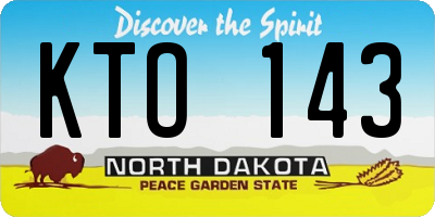 ND license plate KTO143