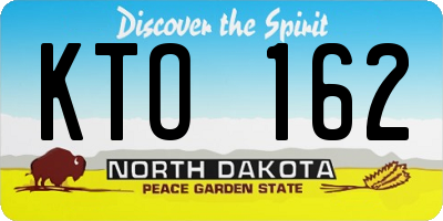 ND license plate KTO162