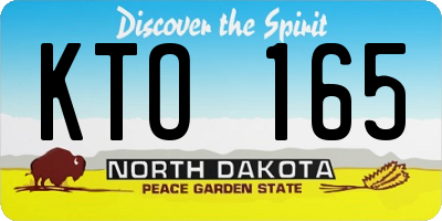 ND license plate KTO165