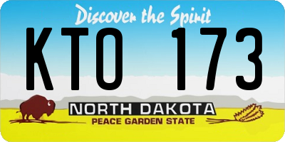 ND license plate KTO173
