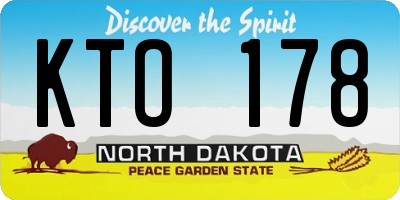 ND license plate KTO178