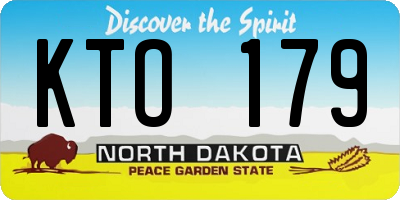 ND license plate KTO179