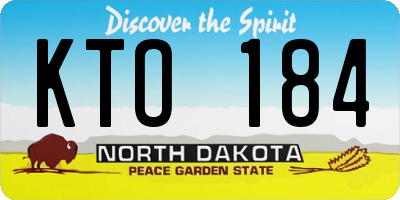 ND license plate KTO184