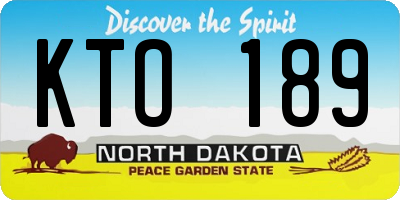 ND license plate KTO189