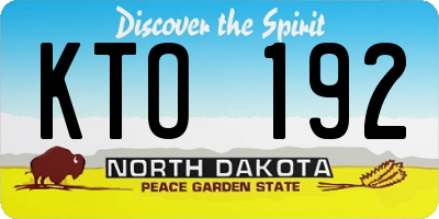 ND license plate KTO192