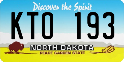 ND license plate KTO193