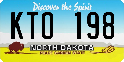 ND license plate KTO198