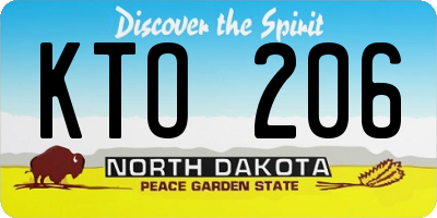 ND license plate KTO206