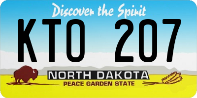 ND license plate KTO207