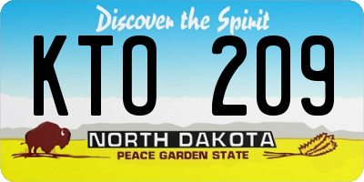 ND license plate KTO209