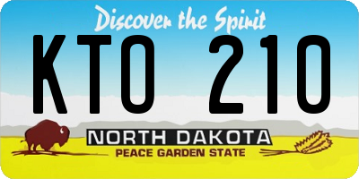 ND license plate KTO210