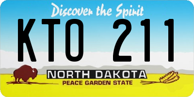 ND license plate KTO211