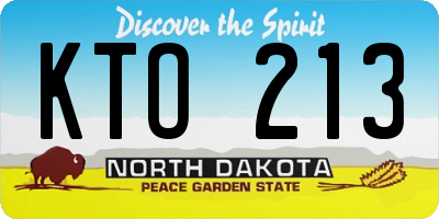 ND license plate KTO213