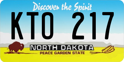 ND license plate KTO217