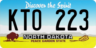 ND license plate KTO223