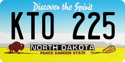 ND license plate KTO225