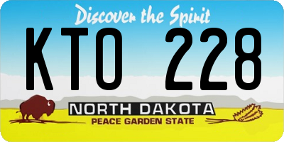 ND license plate KTO228
