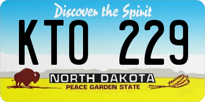 ND license plate KTO229