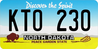 ND license plate KTO230