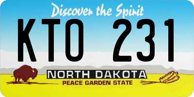 ND license plate KTO231