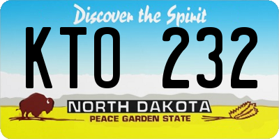 ND license plate KTO232
