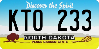 ND license plate KTO233