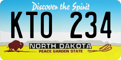 ND license plate KTO234