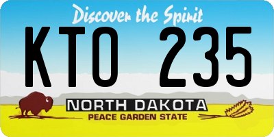ND license plate KTO235
