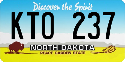 ND license plate KTO237