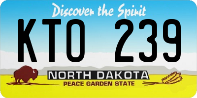 ND license plate KTO239