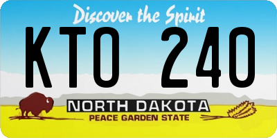 ND license plate KTO240