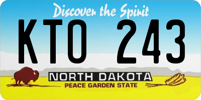 ND license plate KTO243