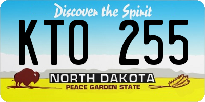 ND license plate KTO255