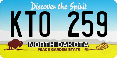 ND license plate KTO259