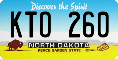 ND license plate KTO260