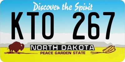 ND license plate KTO267