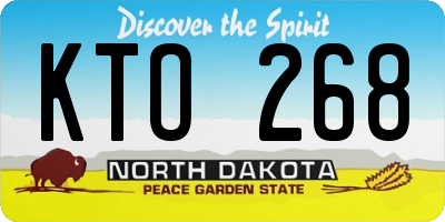 ND license plate KTO268