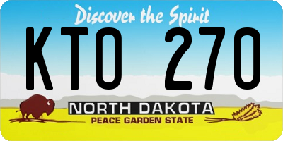 ND license plate KTO270