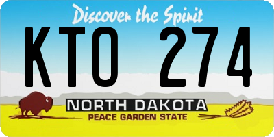 ND license plate KTO274