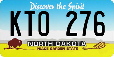 ND license plate KTO276