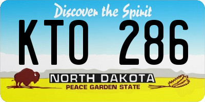 ND license plate KTO286