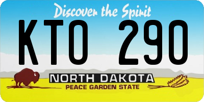 ND license plate KTO290