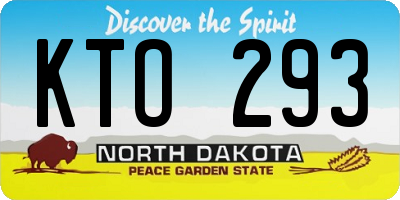 ND license plate KTO293