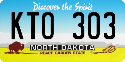 ND license plate KTO303
