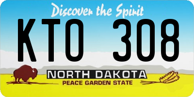ND license plate KTO308