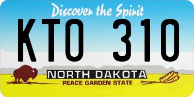 ND license plate KTO310