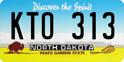 ND license plate KTO313