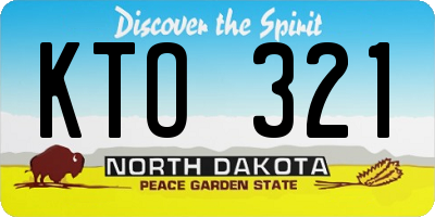 ND license plate KTO321