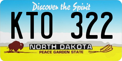 ND license plate KTO322